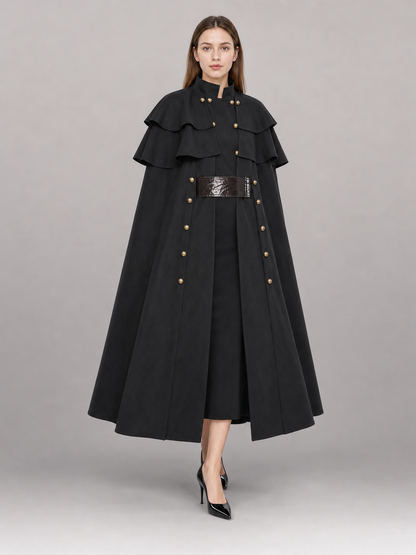 Black Carnival Hooded Cloak for Halloween