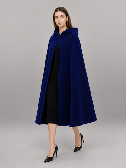 Dark Navy Hooded Costume Cloak