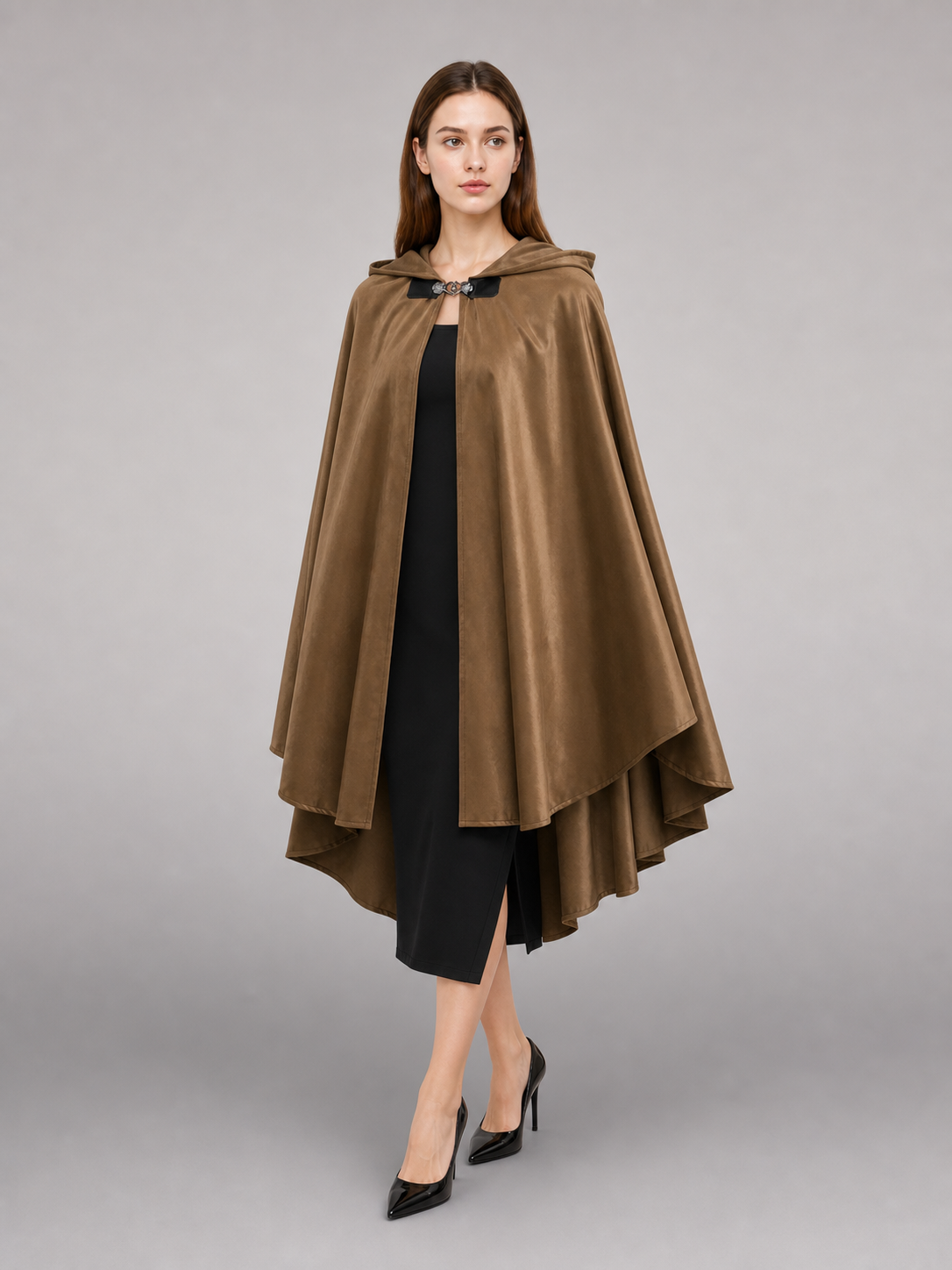 Brown Hooded Costume Cloak