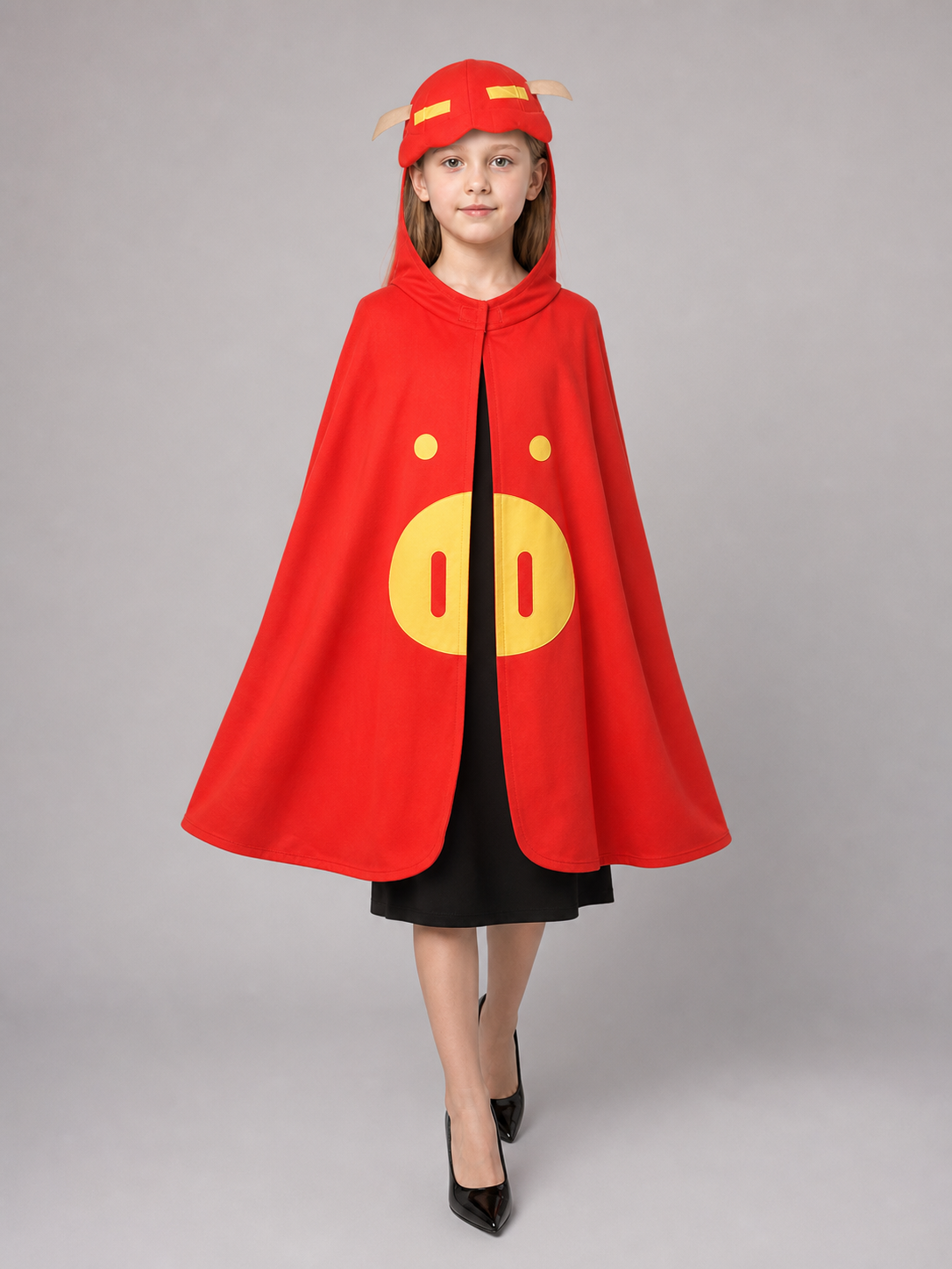 Red Superhero Costume with Yellow Details