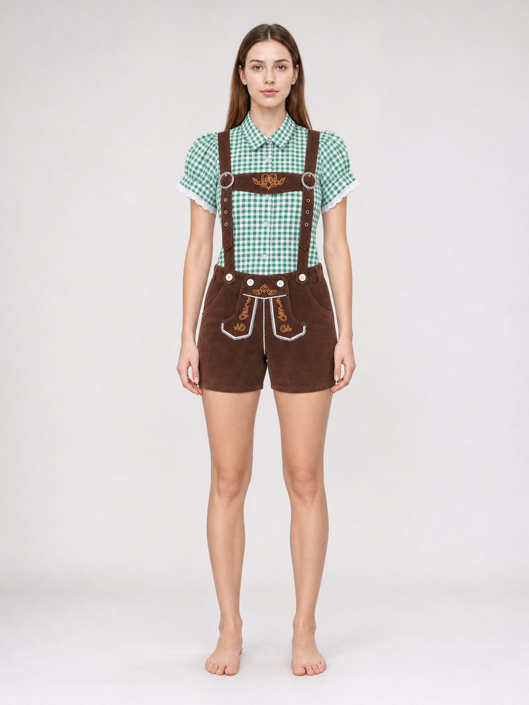 Shirt and Suspender Shorts Set