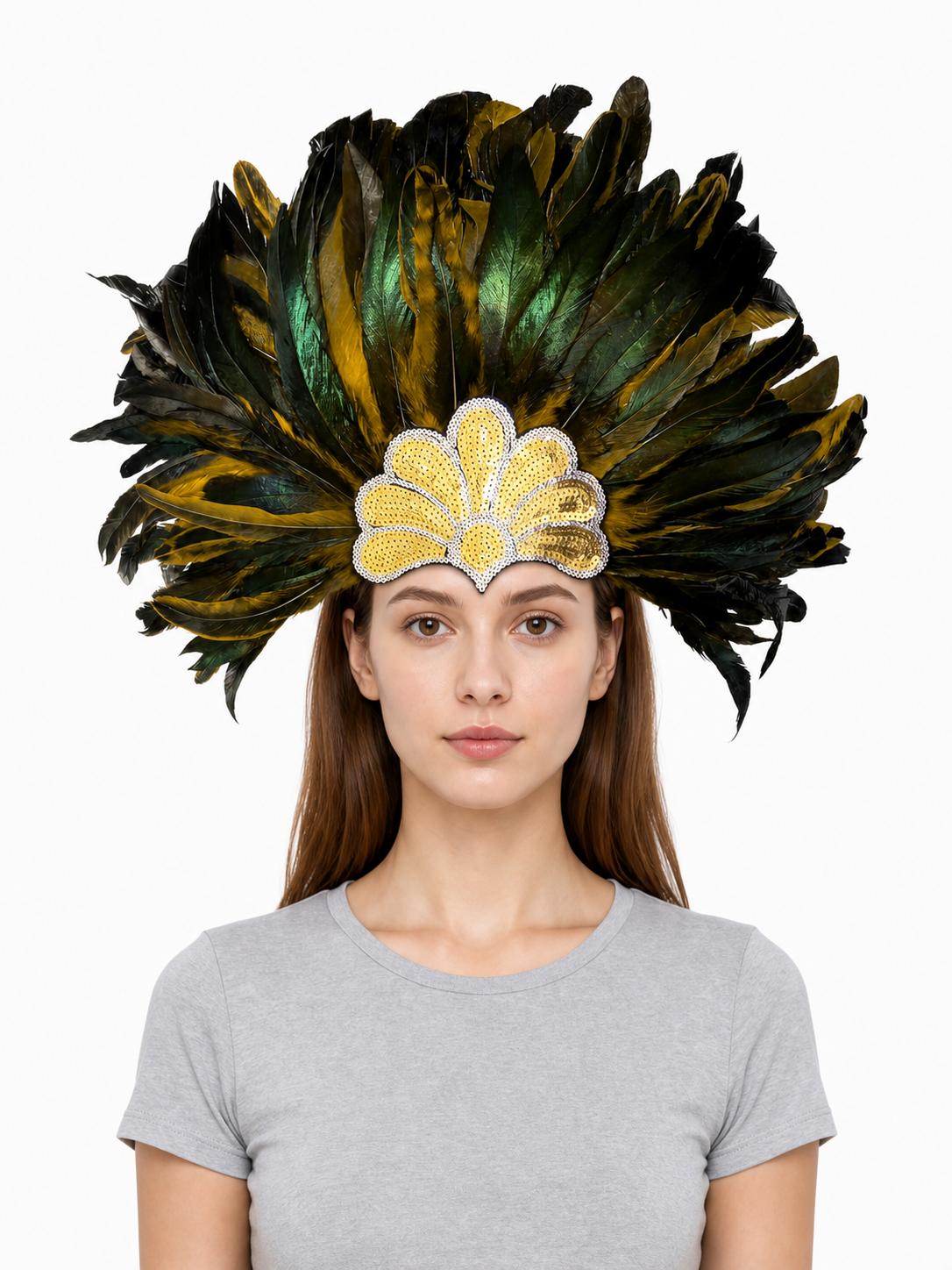 Carnival Feather and Sequin Headpiece
