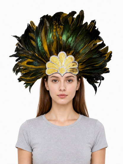 Carnival Feather and Sequin Headpiece