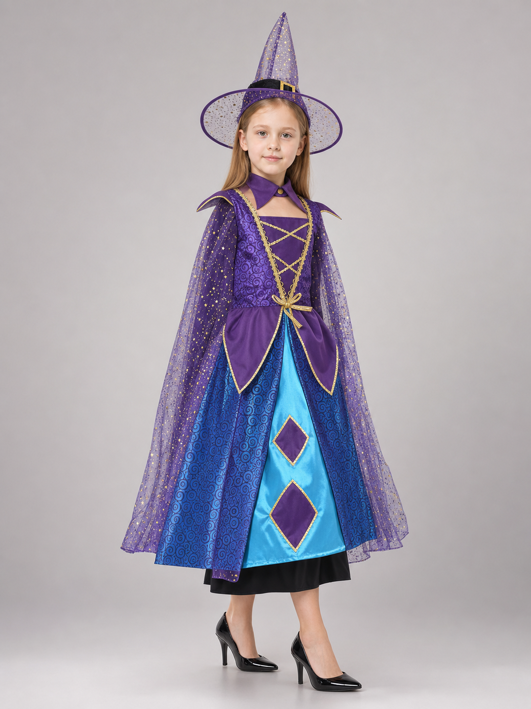 Halloween Witch Costume with Dress and Hat