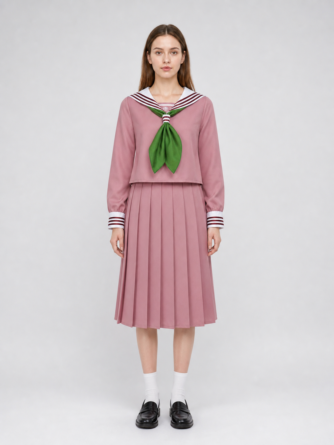 Cosplay Dress with Sailor Collar and Pleats