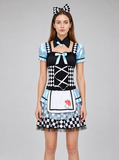 Harlequin Costume with Apron and Accessories