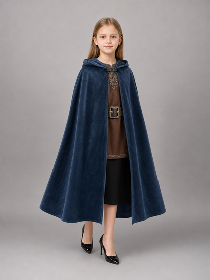 Blue Hooded Costume Cloak for Cosplay