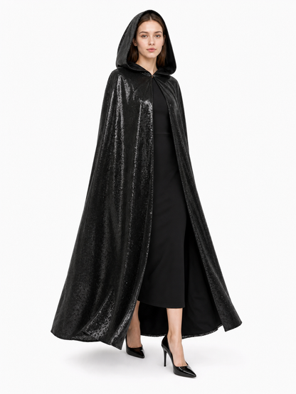 Black Gothic Hooded Carnival Cloak
