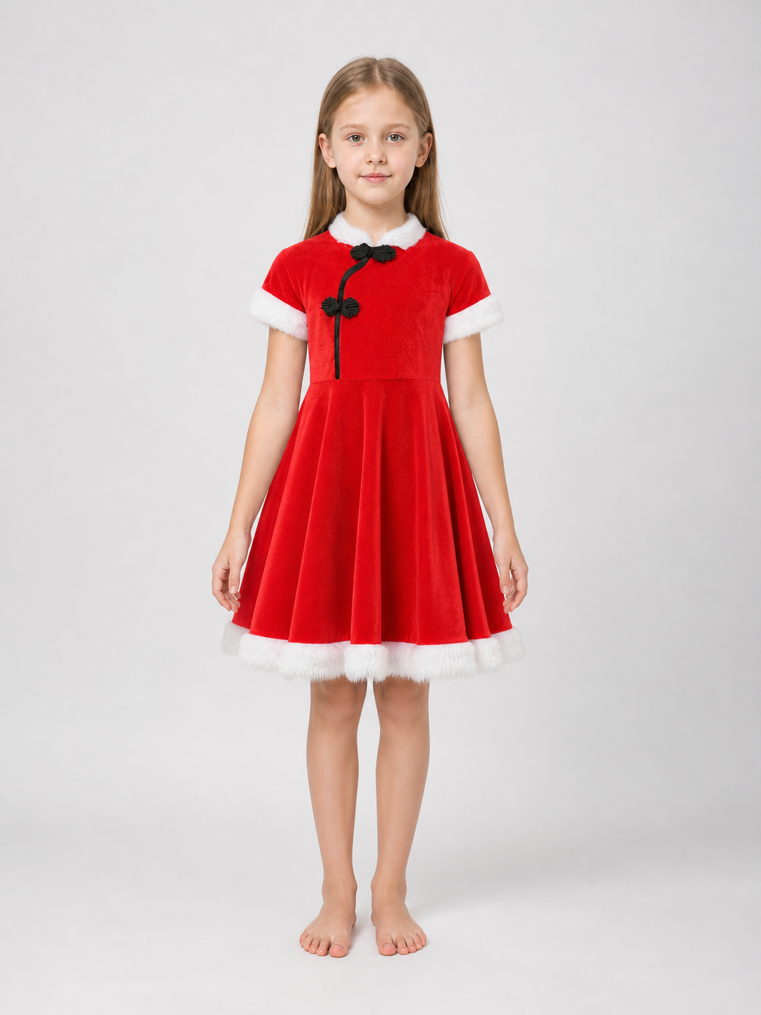 Children's Red Chinese-Style Holiday Dress