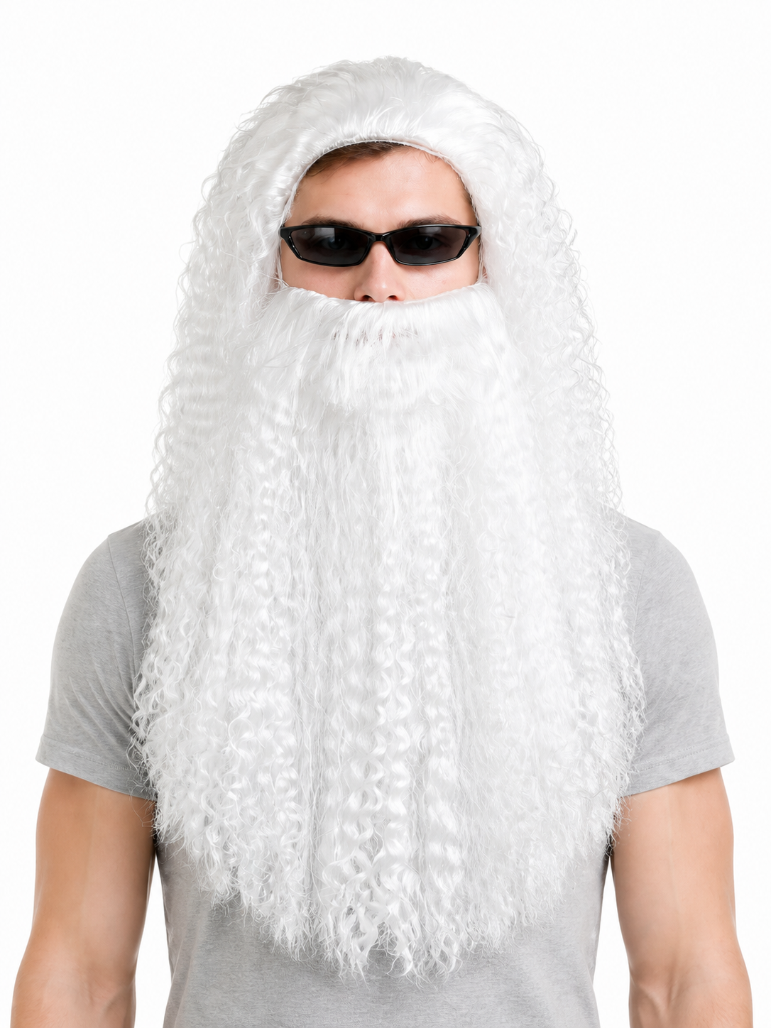 White Santa Claus Wig and Beard Holiday Set