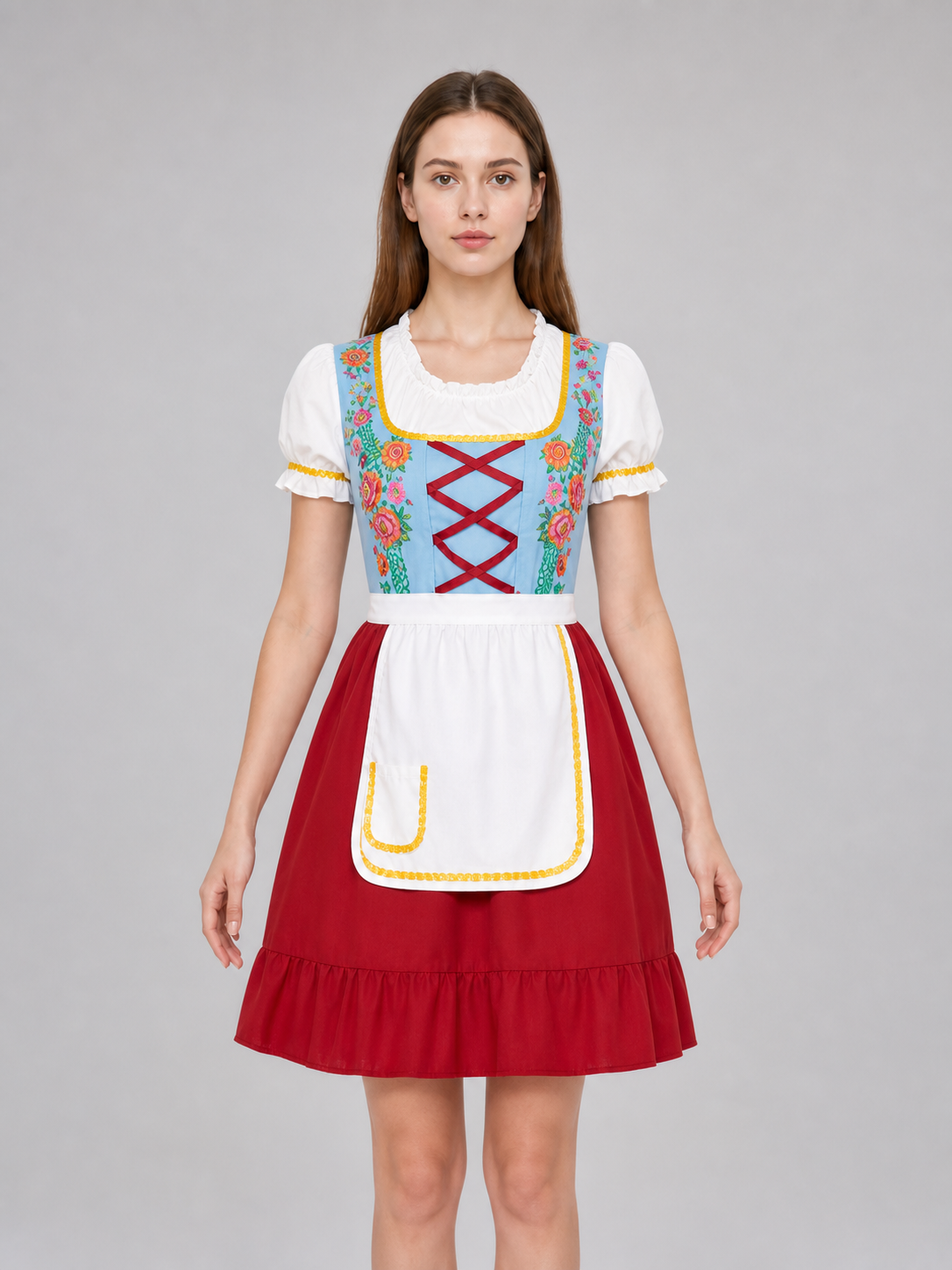 Bavarian carnival dress with apron for Oktoberfest