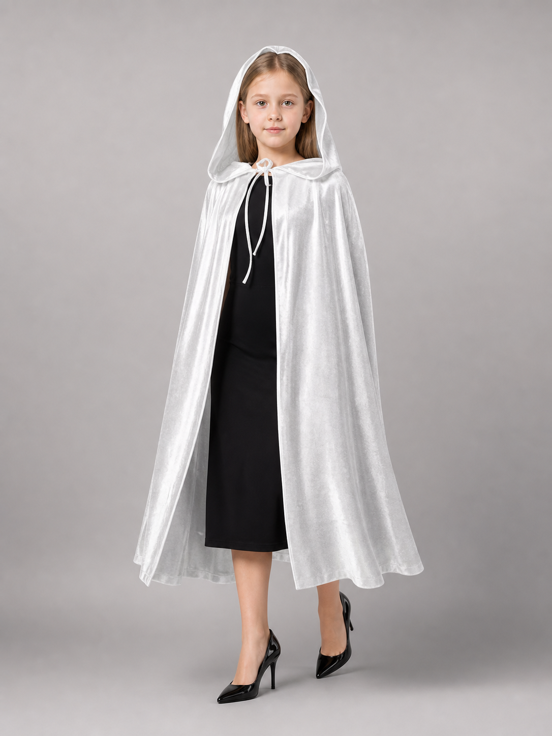 White Hooded Costume Cloak