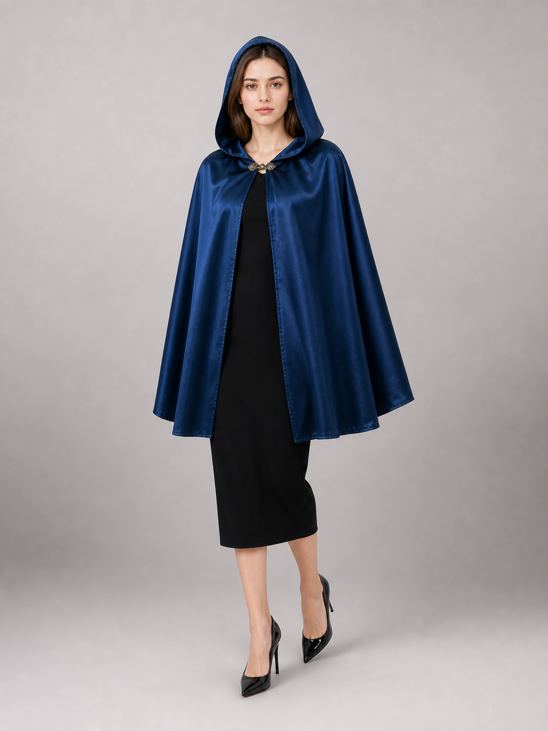 Blue Carnival Hooded Cape for Stage