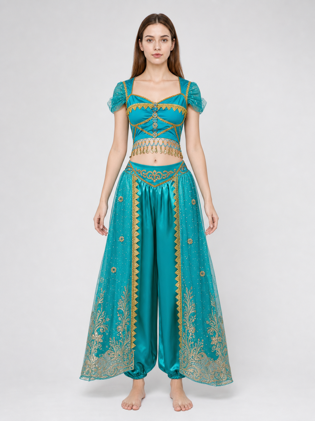 Belly Dance Costume with Veil and Accessories