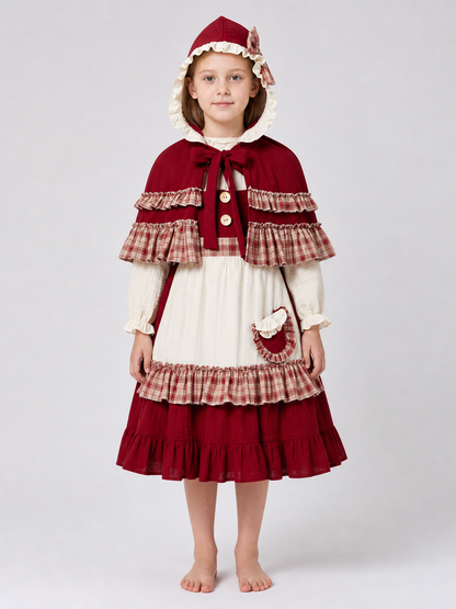 Little Red Riding Hood costume dress with hood