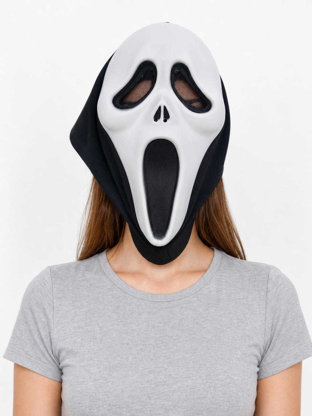 Halloween Masquerade Mask with Black Mesh front view 3