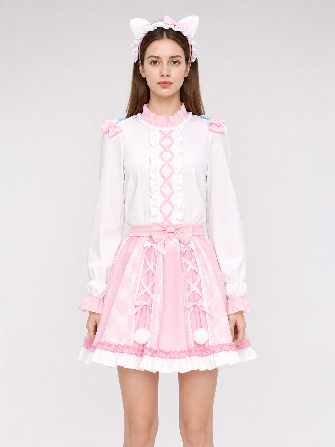 Emma Woods Hello Kitty Cosplay Costume with Accessories