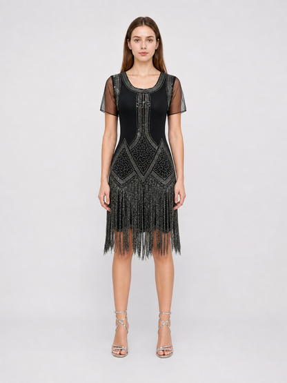 Vintage Fringe and Sequin Party Dress