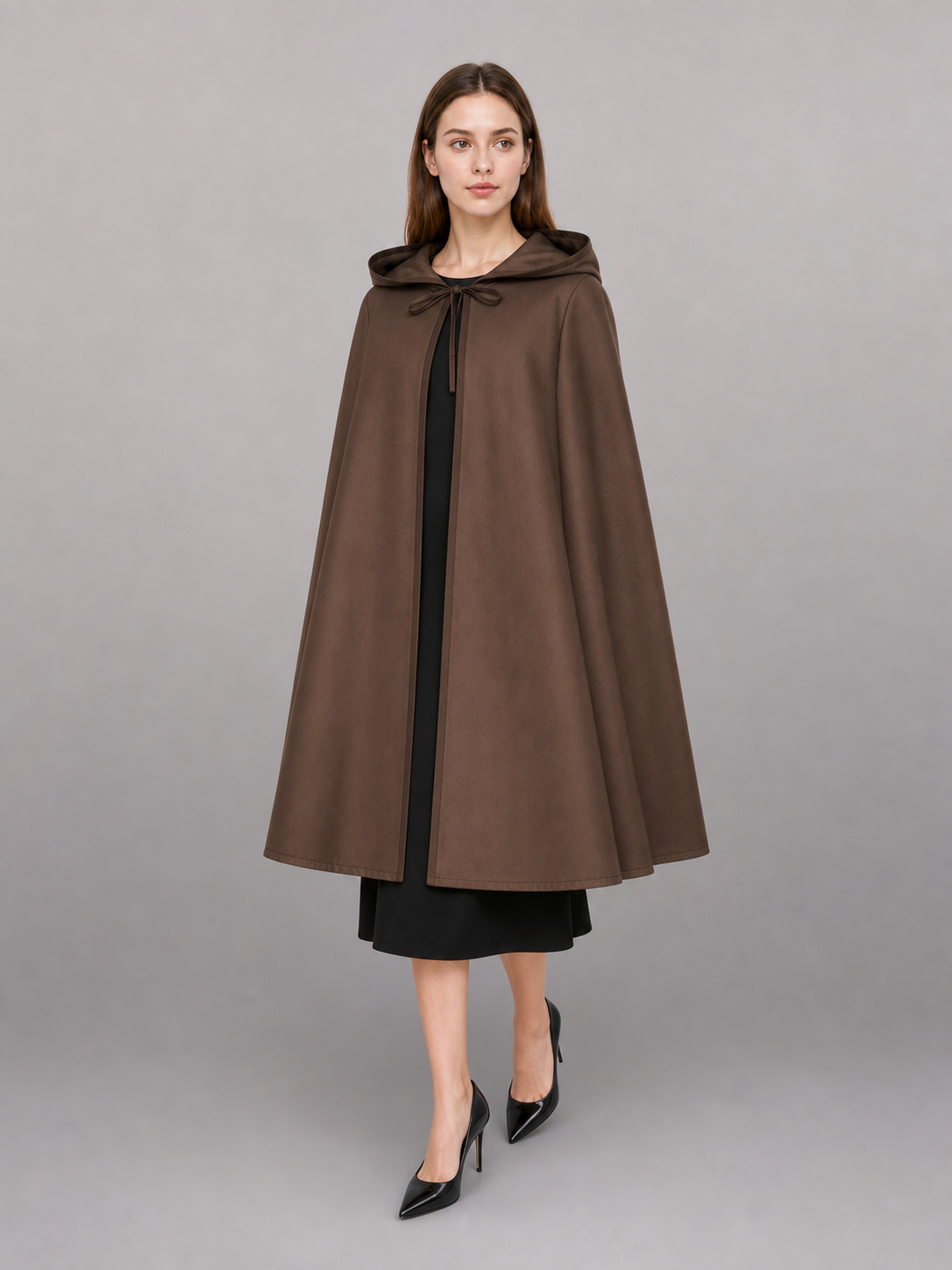 Brown Hooded Medieval Carnival Cloak