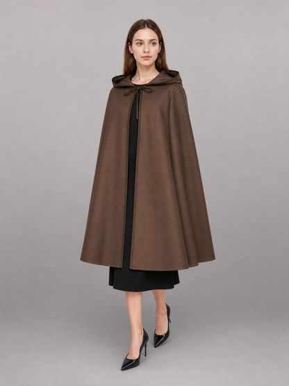 Brown Hooded Medieval Carnival Cloak