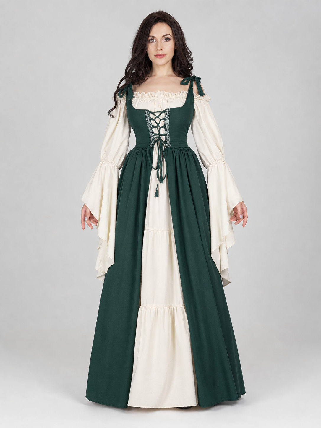 Layered Renaissance-Style Costume Dress