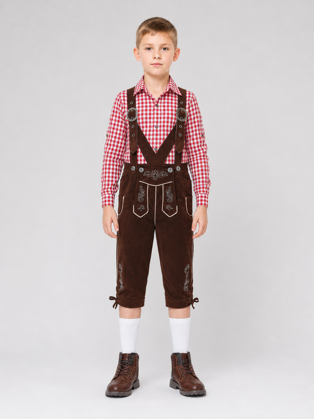 Folk-Style Costume: Plaid Shirt and Pants