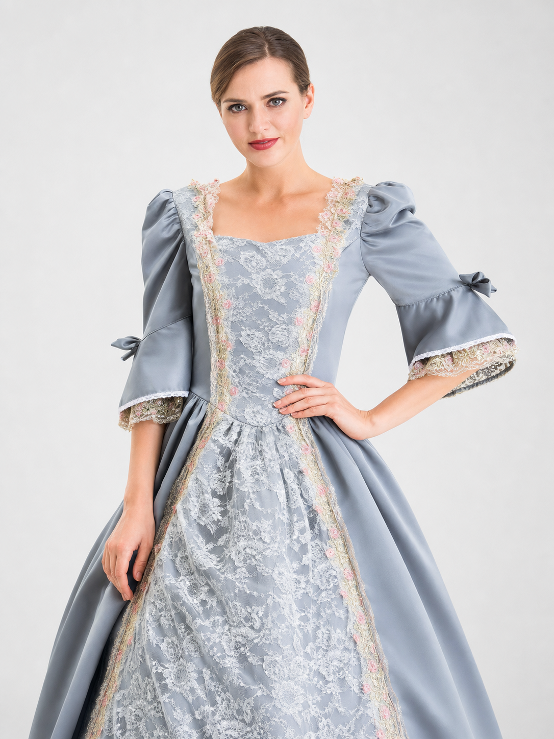 Historical-Style Carnival Dress with Lace