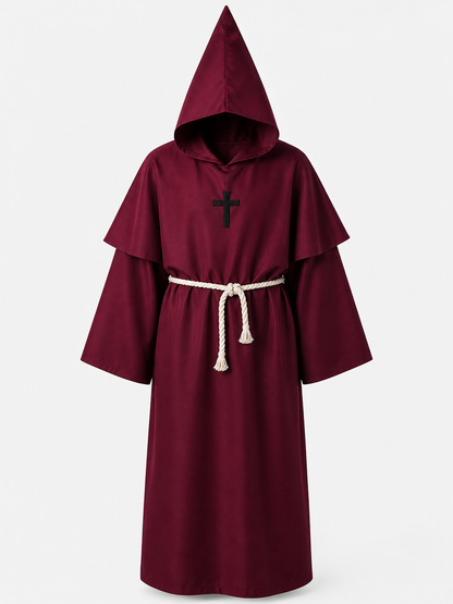 Halloween Hooded Wizard Robe with Belt