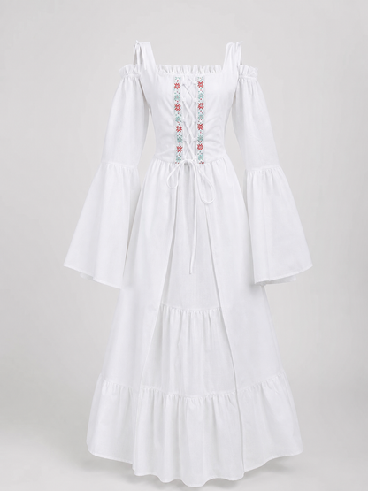 White Palace-Style Cosplay Costume with Corset Bodice