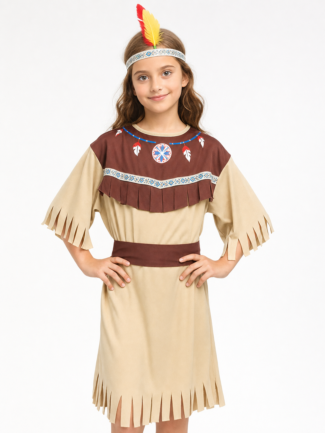 Native American-style carnival costume with dress