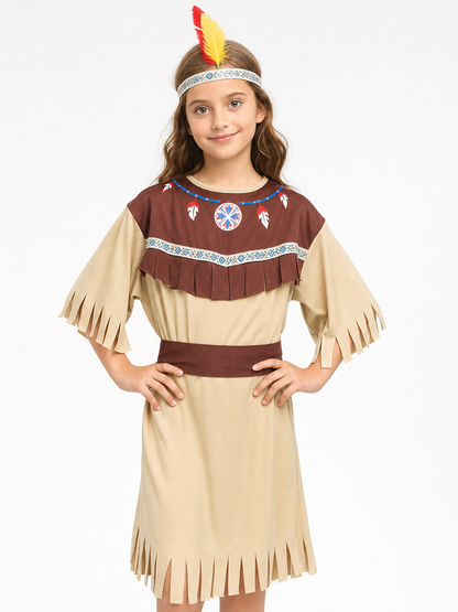 Native American-style carnival costume with dress