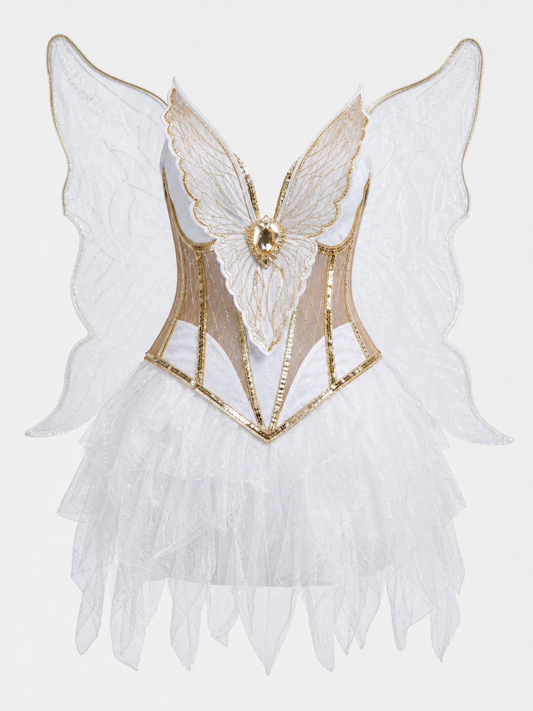 Angel Costume with Wings and Halo for Halloween