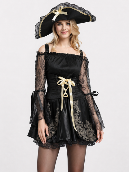 Pirate Carnival Costume with Hat and Dress