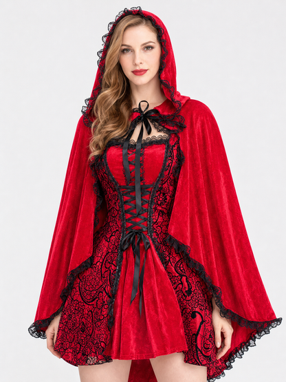 Little Red Riding Hood Costume with Hood and Cape