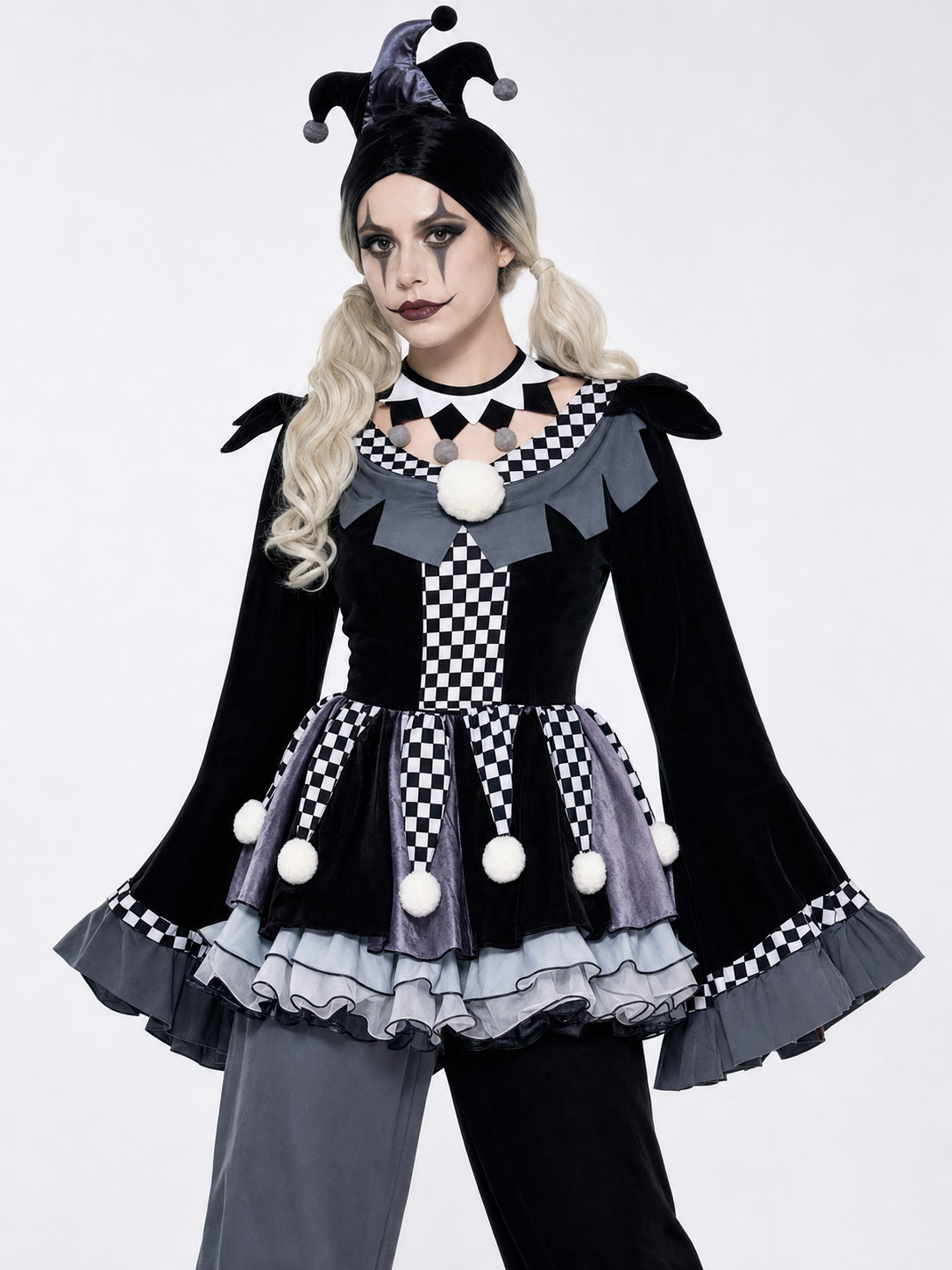 Gothic-Style Clown Costume for Halloween