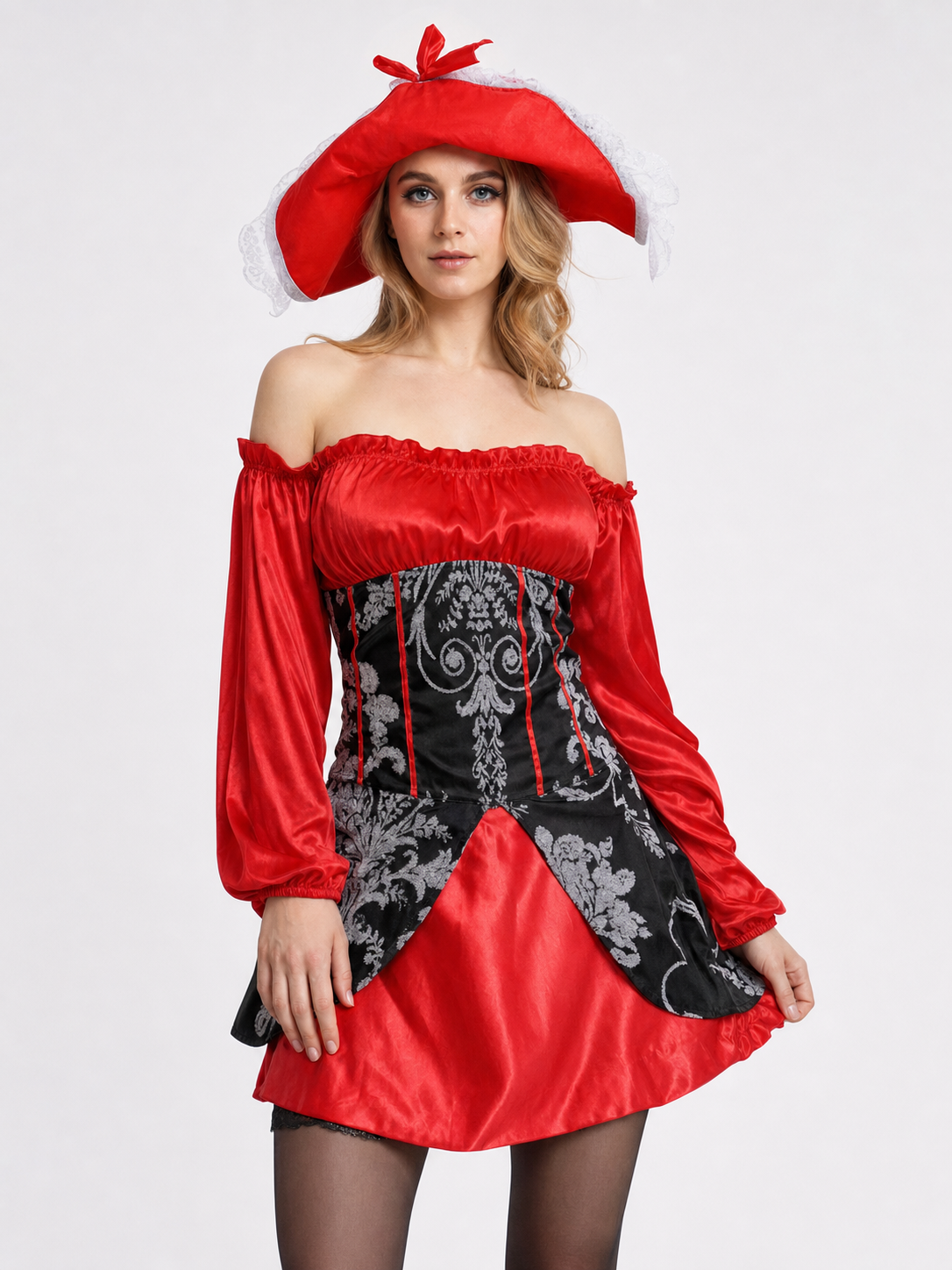 Pirate Halloween costume with dress and hat