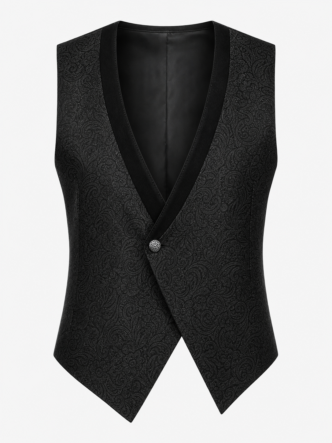 Black Jacquard Vest for Halloween