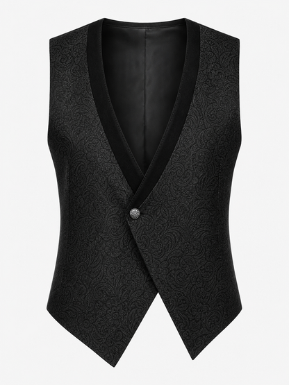 Black Jacquard Vest for Halloween