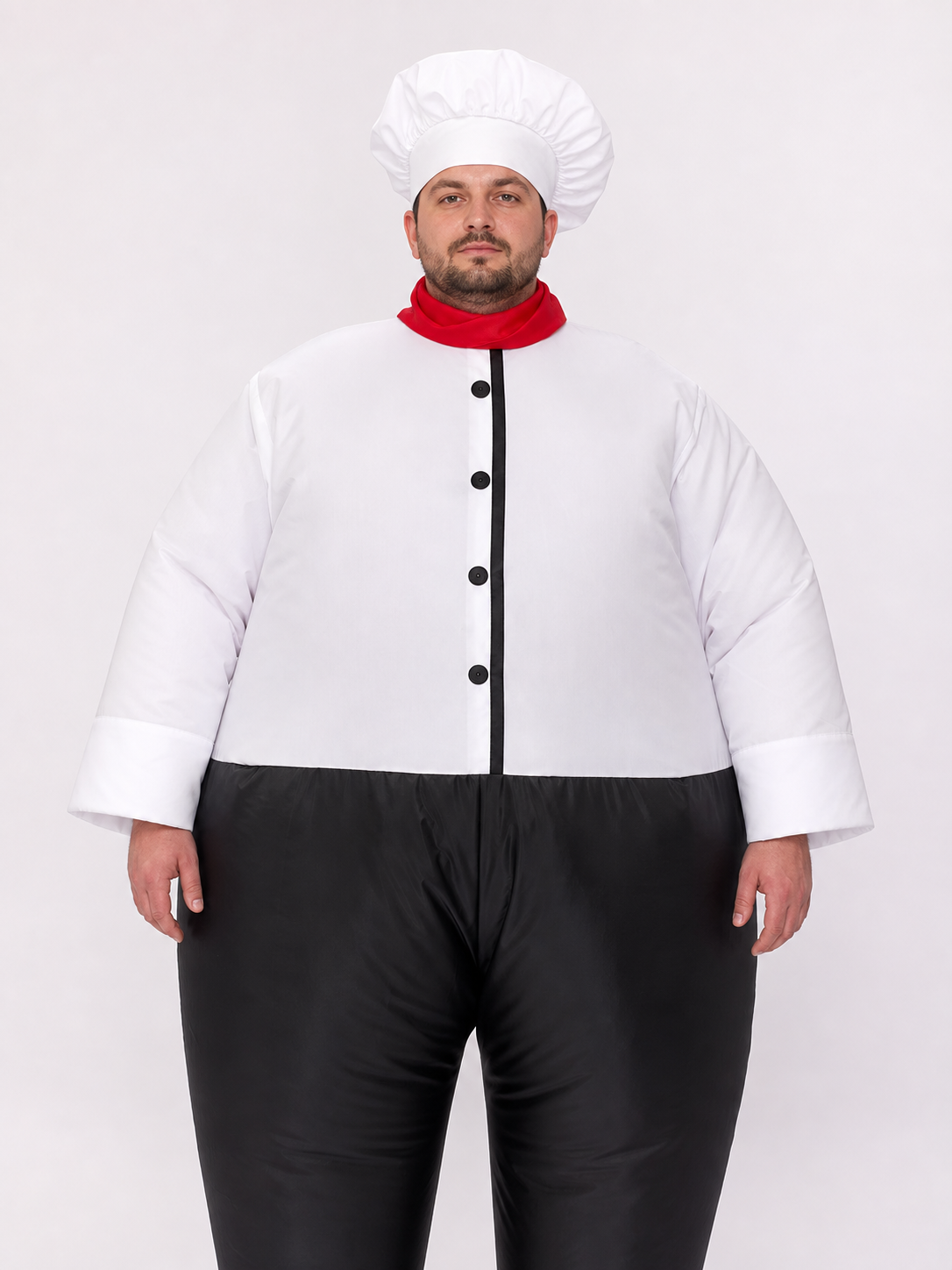 Inflatable Chef Costume with Hat and Mustache