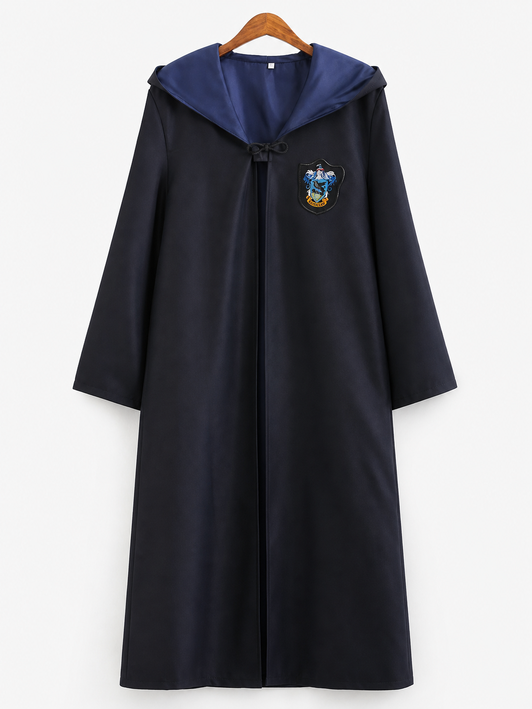 Long Hooded Wizard Robe with Emblem Patch