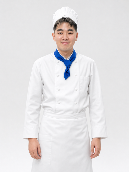 Halloween chef costume with apron and chef hat