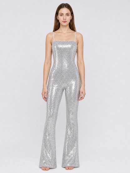Silver Barbie Sequin Stage Jumpsuit