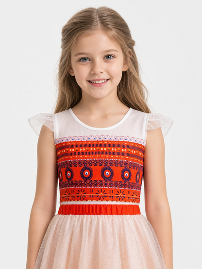 Moana 2 Character Costume Dress with Pattern