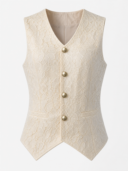 Vintage Floral Jacquard Vest