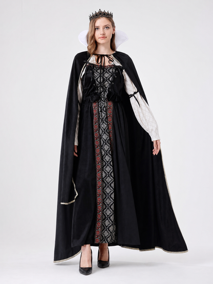 Queen Costume Dress with Cape and Crown