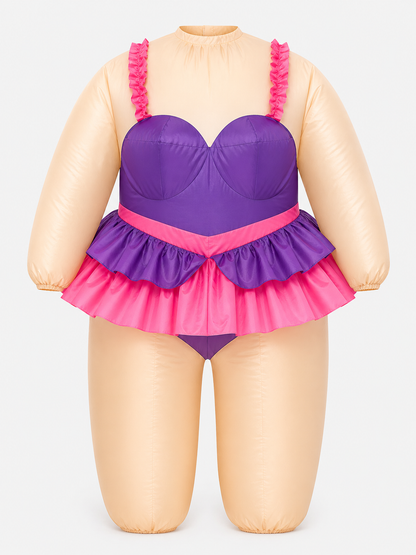 Inflatable clown costume in a ballet tutu style