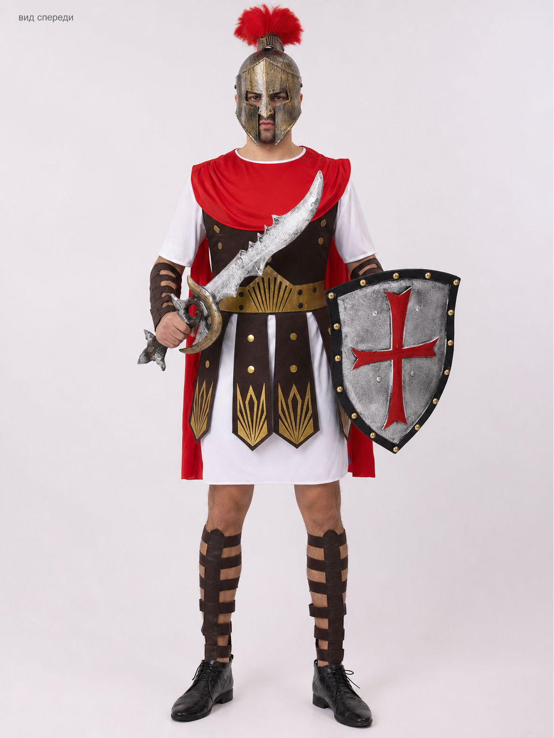 Roman warrior costume with shield and sword for cosplay