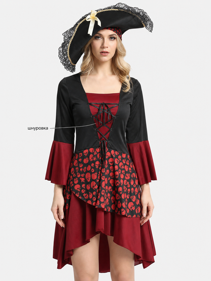 Halloween Pirate Costume with Hat and Dress
