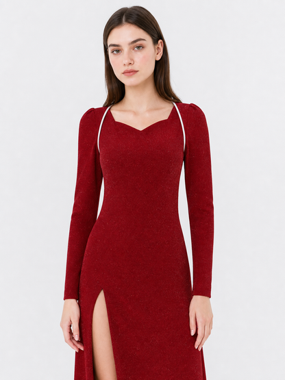 Shrek Cosplay Dress: Red Evening Maxi