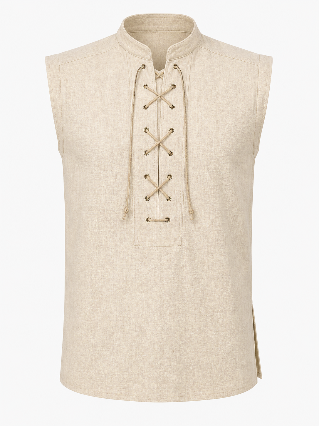 Lace-Up Vest with Stand Collar, Halloween